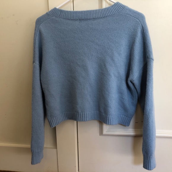 Witty Fox pale blue cardigan with little embroidered flowers - Picture 5 of 5